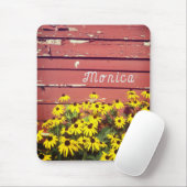 Persoonlijke naam met Rustic Wood & Flowers Muismat (Met muis)