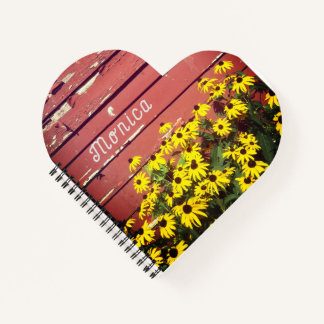 Persoonlijke naam met Rustic Wood & Flowers Notitieboek
