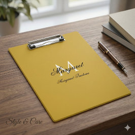 Persoonlijke naam met stijlvol monogram M goud Klembord