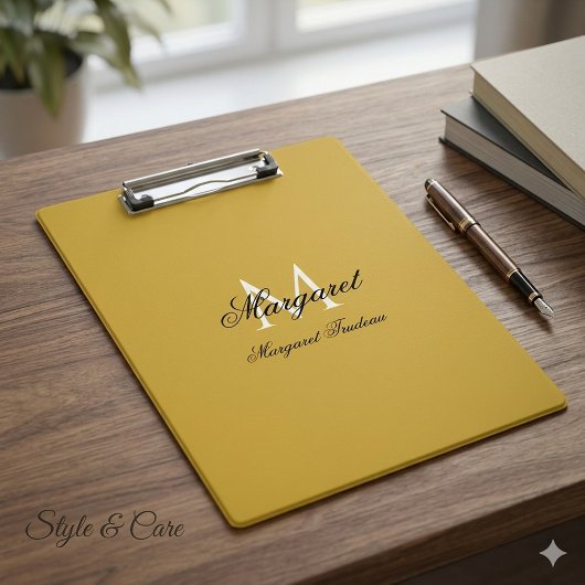 Persoonlijke naam met stijlvol monogram M goud Klembord