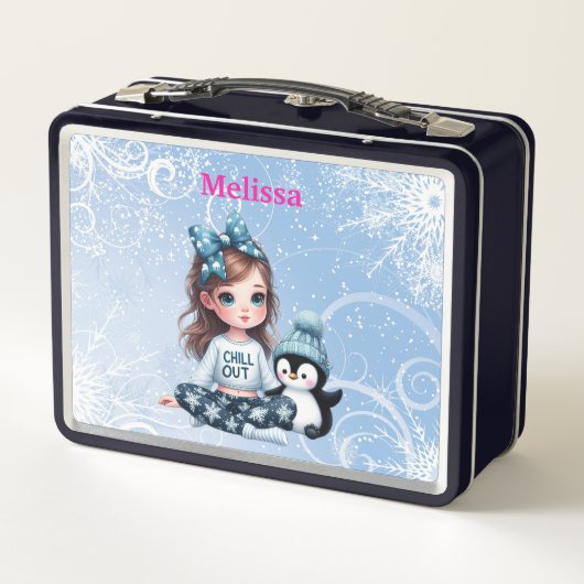 Persoonlijke naam Metalen lunchbox (Achterkant)