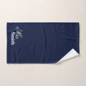 Persoonlijke naam Mevr. Smith Navy Handdoek (Handdoek)