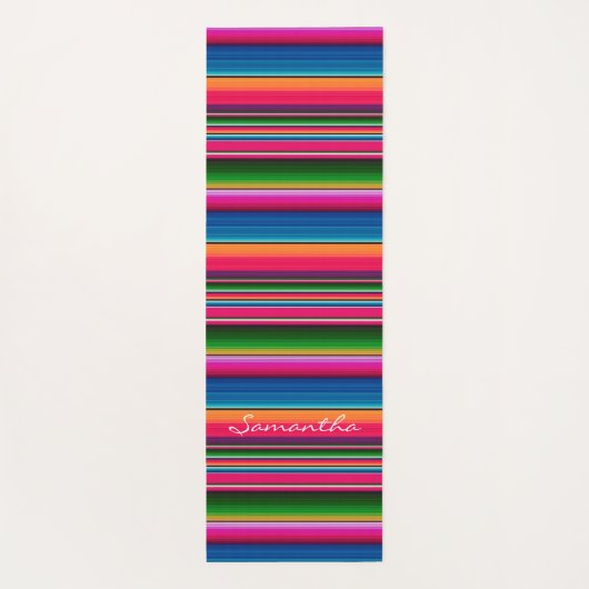 Persoonlijke naam Mexicaans handschrift kleurig Yogamat (Achterkant)