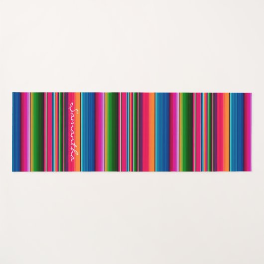 Persoonlijke naam Mexicaans handschrift kleurig Yogamat (Voorkant (horizontaal))