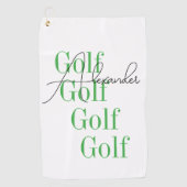 Persoonlijke Naam Minimaal Typografie Golfhanddoek (Voorkant)
