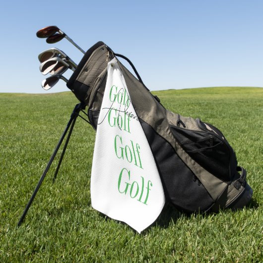 Persoonlijke Naam Minimaal Typografie Golfhanddoek (Groen)