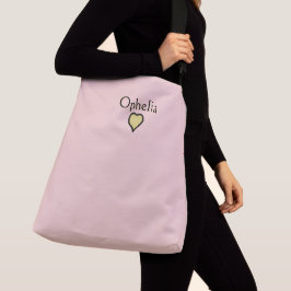 Persoonlijke naam minimale hart zwart & roze crossbody tas