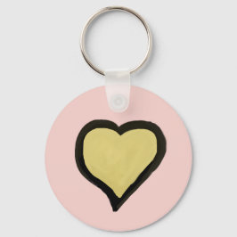 Persoonlijke naam minimale hart zwart & roze sleutelhanger