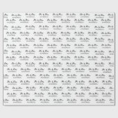 Persoonlijke naam minimalistisch zwart-wit witwig cadeaupapier (Vlak)