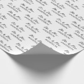 Persoonlijke naam minimalistisch zwart-wit witwig cadeaupapier (Hoek)