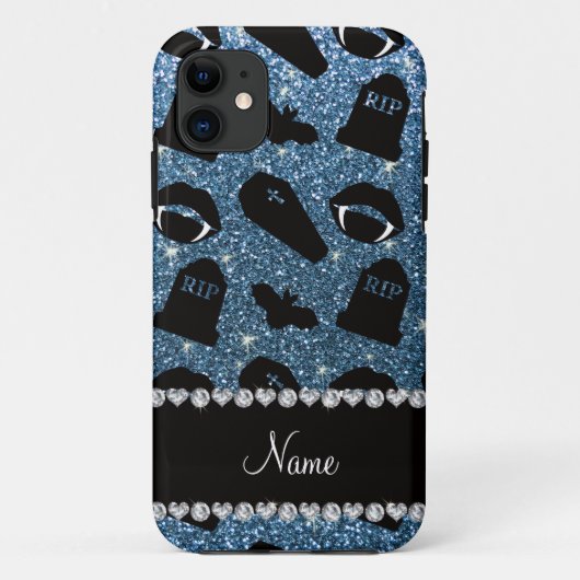 Persoonlijke naam misty blue glitter vampire Case-Mate iPhone case (Achterkant)