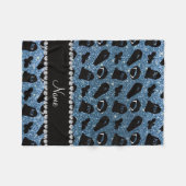 Persoonlijke naam misty blue glitter vampire fleece deken (Voorkant (Horizontaal))