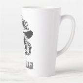 Persoonlijke Naam Mode Dames Silhouet Ontwerp Latte Mok (Rechts)