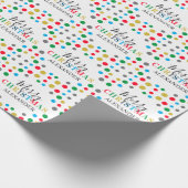 Persoonlijke naam Modern Colorful Kerstmis Cadeaupapier (Hoek)