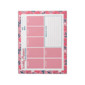 Persoonlijke naam Modern Floral Weekly Planner Notitieblok (Linkerzijde)