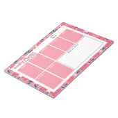Persoonlijke naam Modern Floral Weekly Planner Notitieblok (Schuin)
