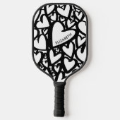 Persoonlijke naam modern hartpatroon pickleball paddle (Achterkant)