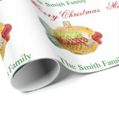 Persoonlijke naam Modern Kerstvis Ornament Cadeaupapier (Rol Hoek)