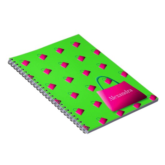 Persoonlijke naam Modern Lime Green Notitieboek (Rechterzijde)