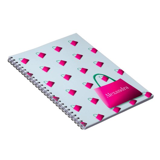 Persoonlijke naam Modern Pastel Blue Notitieboek (Rechterzijde)