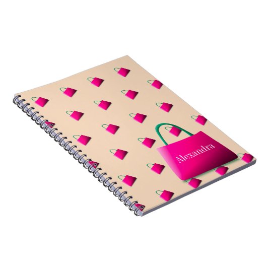Persoonlijke naam Modern Pastel Sinaasappel Notitieboek (Rechterzijde)