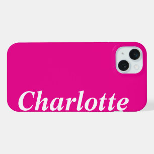 Persoonlijke naam modern stijlvol minimaal zwart iPhone 15 plus case