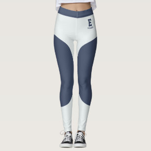 Persoonlijke naam moderne grijsblauwe cyaan monogr leggings