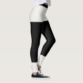 Persoonlijke naam moderne neutrale zwarte monogram leggings (Rechts)