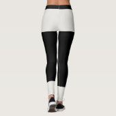Persoonlijke naam moderne neutrale zwarte monogram leggings (Achterkant)
