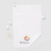 Persoonlijke naam Moderne vos en bal Golfhanddoek (Insitu)