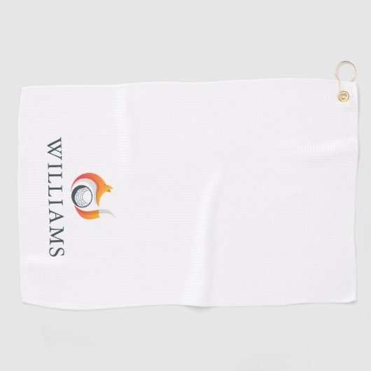 Persoonlijke naam Moderne vos en bal Golfhanddoek (Horizontaal)