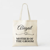 Persoonlijke naam moeder van de bruidegom trouwtea tote bag (Achterkant)