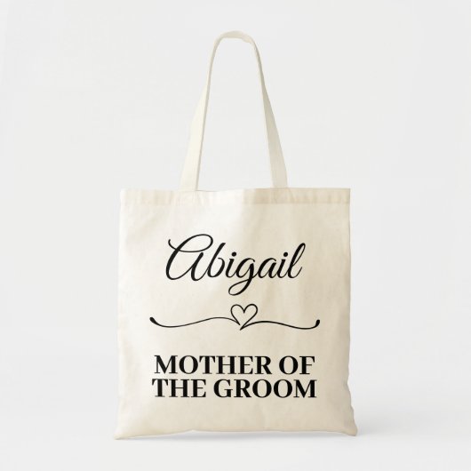 Persoonlijke naam moeder van de bruidegom trouwtea tote bag (Voorkant)