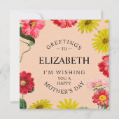 Persoonlijke naam - Moederdag wenst Floral Feestdagenkaart (Voorkant)