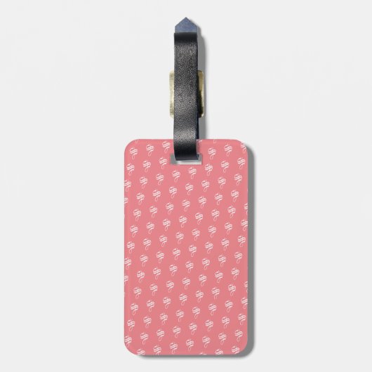 Persoonlijke naam | Monogram Bagagelabel (Achterkant verticaal)