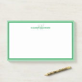 Persoonlijke naam Monogram Beginletters Groen Post-it® Notes (Op bureau)