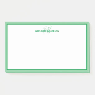 Persoonlijke naam Monogram Beginletters Groen Post-it® Notes