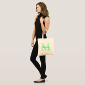 Persoonlijke naam monogram canvas tas | Munt groen (Voorkant (model))