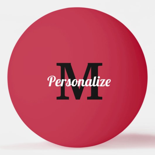 Persoonlijke naam monogram gekleurde tafeltennis pingpongbal (Voorkant)