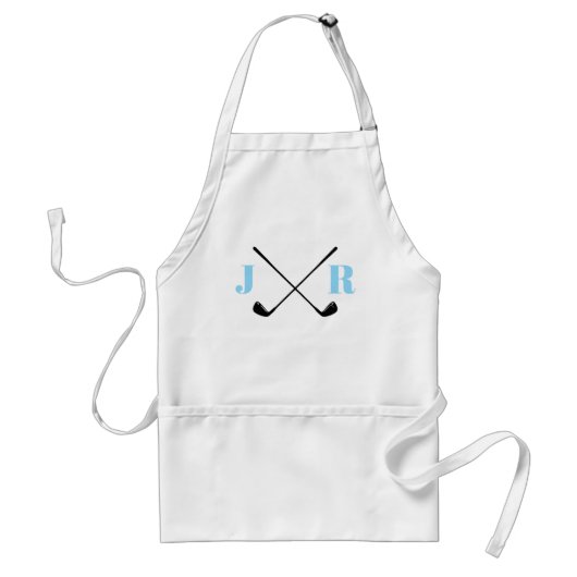 Persoonlijke naam Monogram Golf Clubs Standaard Schort (Voorkant)