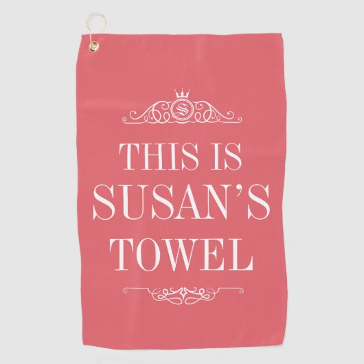 Persoonlijke naam | Monogram golfhanddoek (Voorkant)