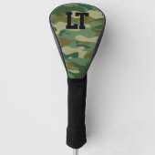 Persoonlijke naam monogram groene legercamo golfheadcover (Voorkant)