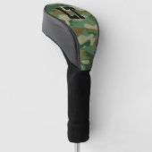 Persoonlijke naam monogram groene legercamo golfheadcover (Schuin)