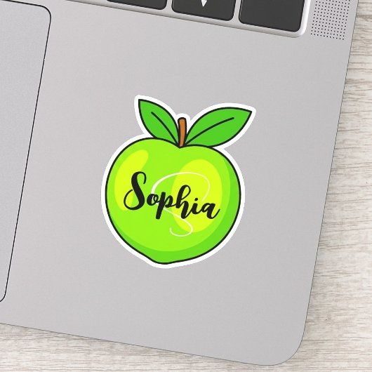 Persoonlijke naam & monogram | Groene limoen docen Sticker