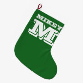 Persoonlijke naam monogram hogeschool typografie grote kerstsok (Voorkant (Hangend))