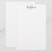 persoonlijke naam ~ monogram idea briefpapier (Voorkant / Achterkant)