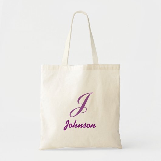 Persoonlijke naam monogram lavendel paars tote bag (Voorkant)