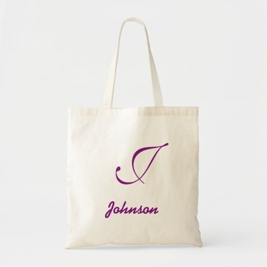 Persoonlijke naam monogram lavendel paars tote bag (Voorkant)