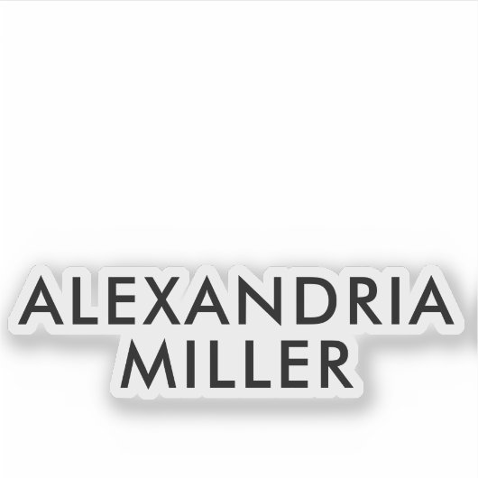 Persoonlijke naam Monogram Modern Black Sans Serif Sticker (Voorkant)