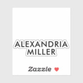 Persoonlijke naam Monogram Modern Black Sans Serif Sticker (Vel)